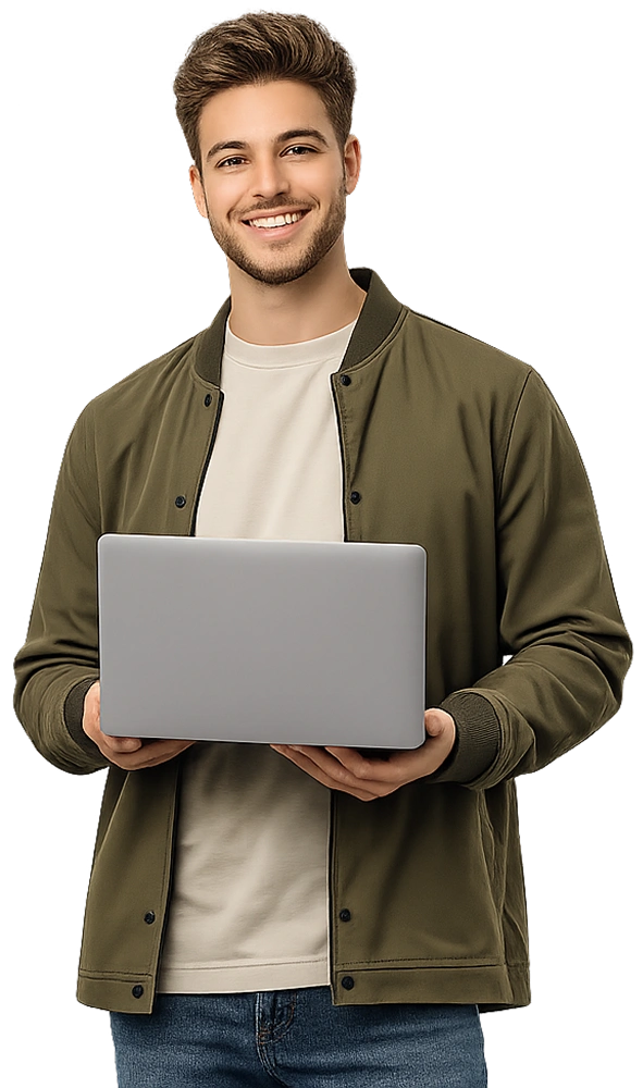 Nursing student using laptop for academic assignment help and essay writing services